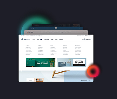Header and mega menu